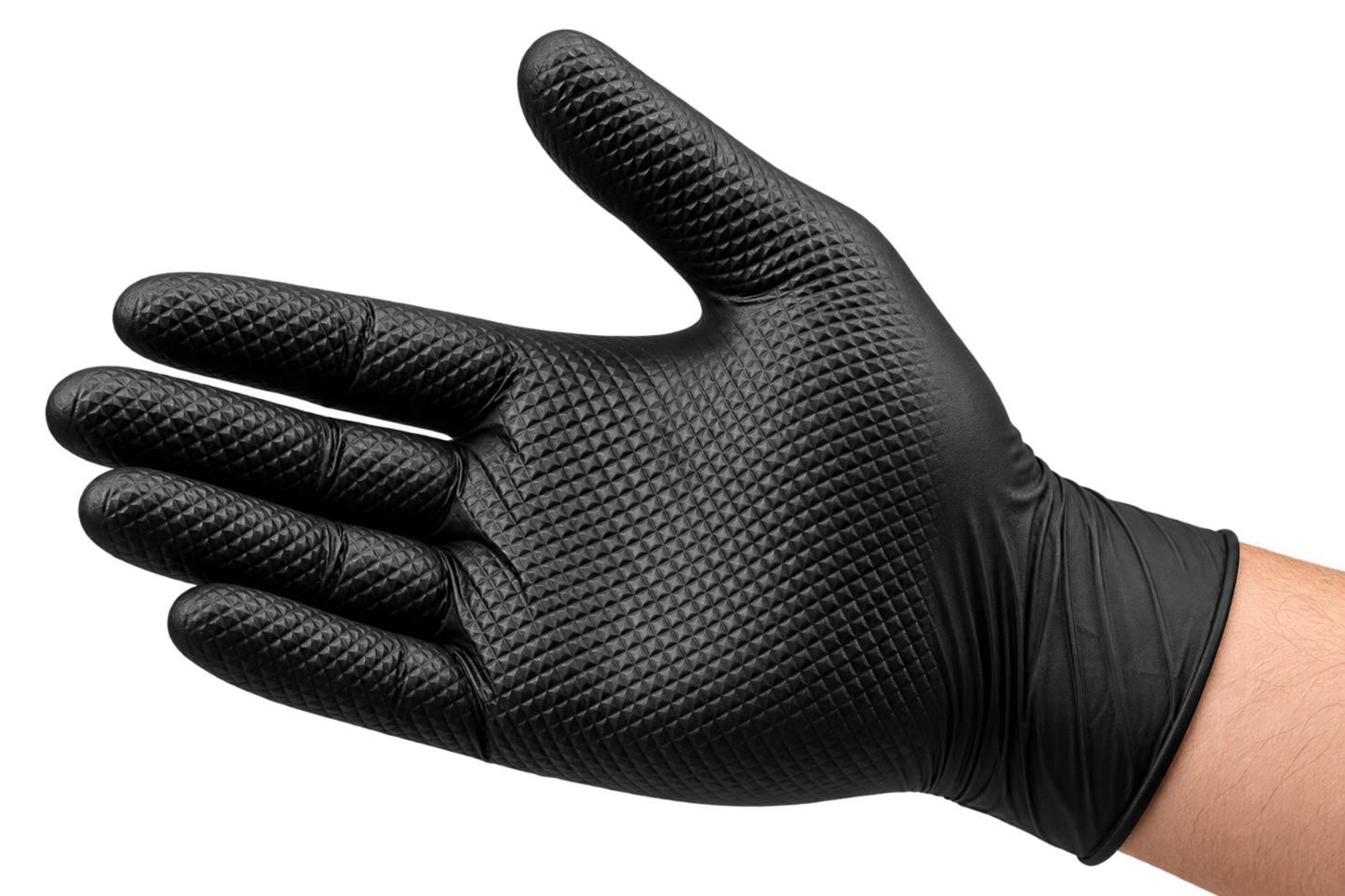 XTREME SEAL USA 8 Mil Diamond Texture Nitrile Gloves – Black