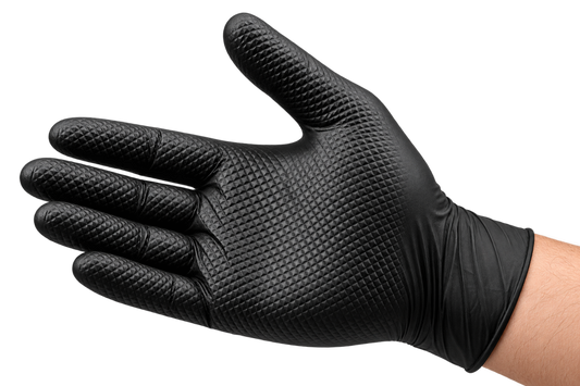 XTREME SEAL USA 8 Mil Diamond Texture Nitrile Gloves – Black