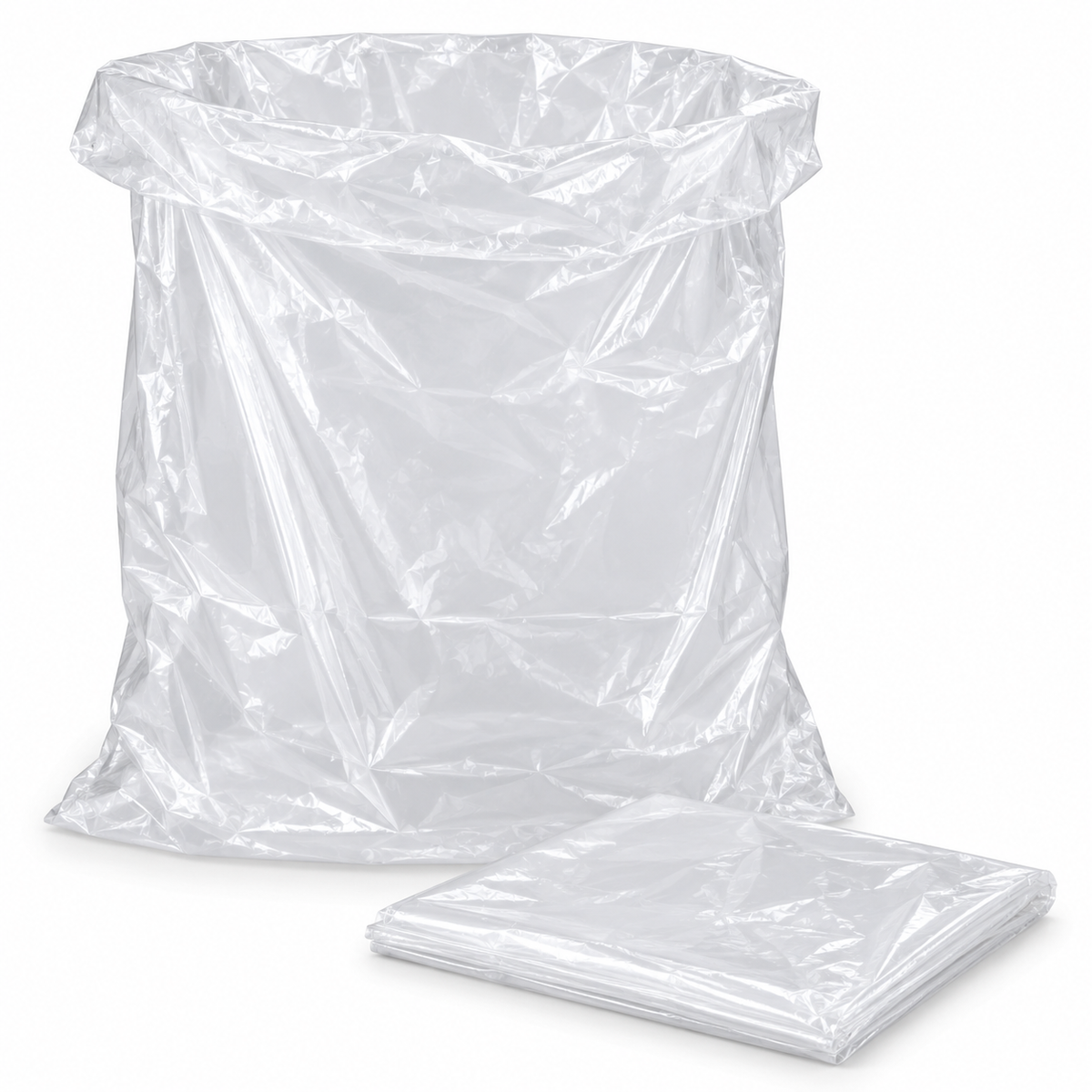 Trash Bags Clear – 55 Gallon – 1.5 Mil