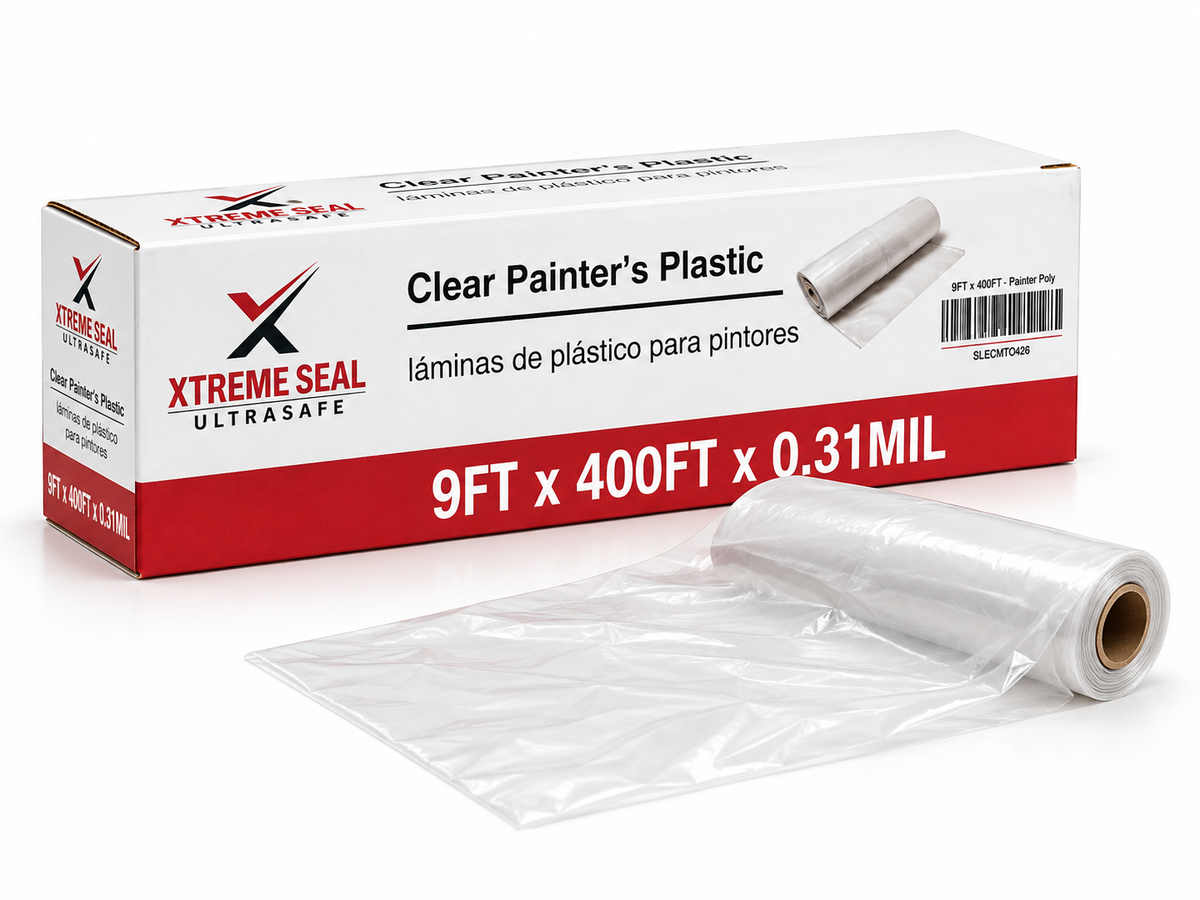 Painter's Plastic,  Clear 0.31 MIL X  (9 ft × 400 ft)