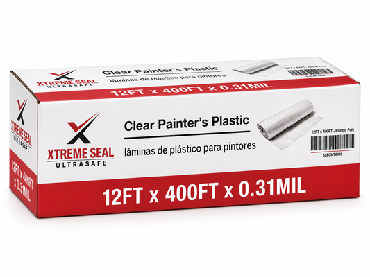 Painter's Plastic,  Clear 0.31 MIL X  (12 ft × 400 ft)