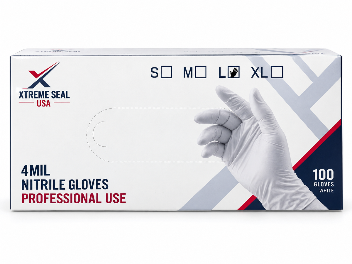 4 MIL Nitrile Gloves – Available Colors: Black & White