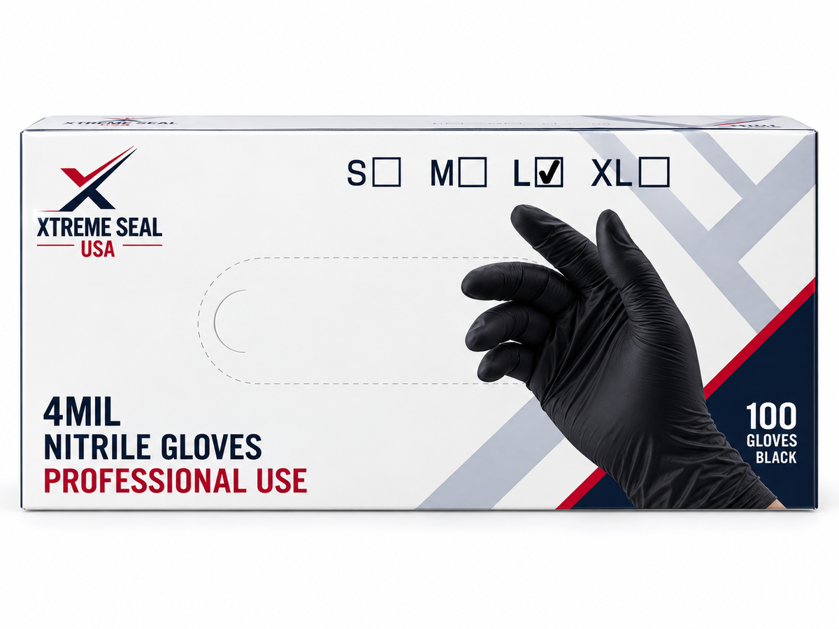 4 MIL Nitrile Gloves – Available Colors: Black & White